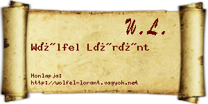 Wölfel Lóránt névjegykártya