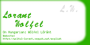 lorant wolfel business card